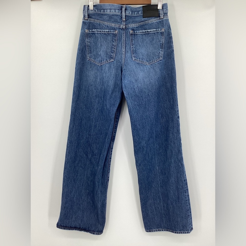 Express Wide Leg High Rise Rígid Blue Denim Jeans - Picture 3 of 15